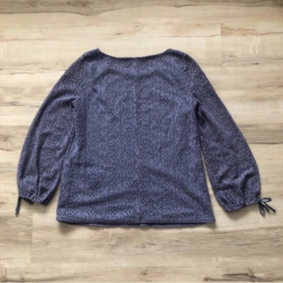 LC Lauren Conrad Elegant Lace Long Sleeve Top in Slate Blue - Picture 5 of 6